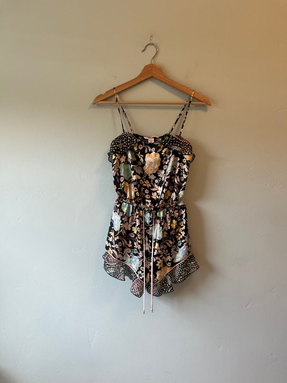 Victoria's Secret Satin Tie Floral Romper